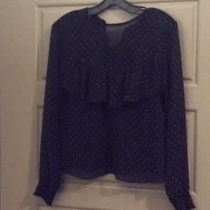 Blue & pink ruffle shirt! Looks better in person!